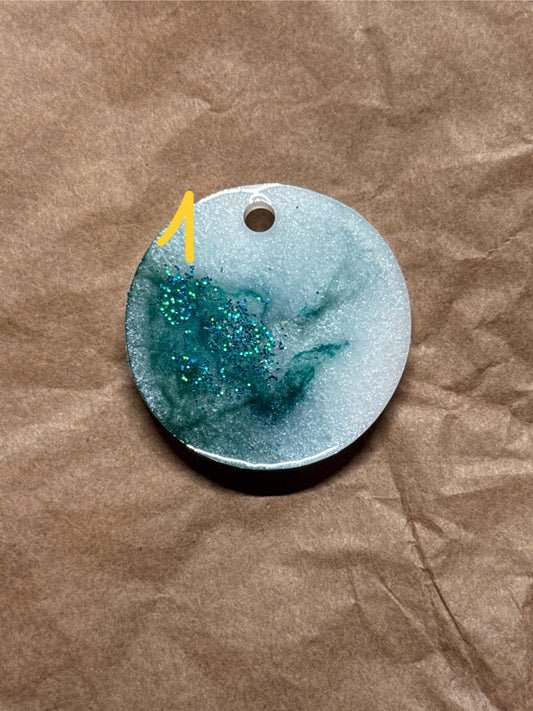 Epoxidharz Hundemarken - Serie Grün/Weiß