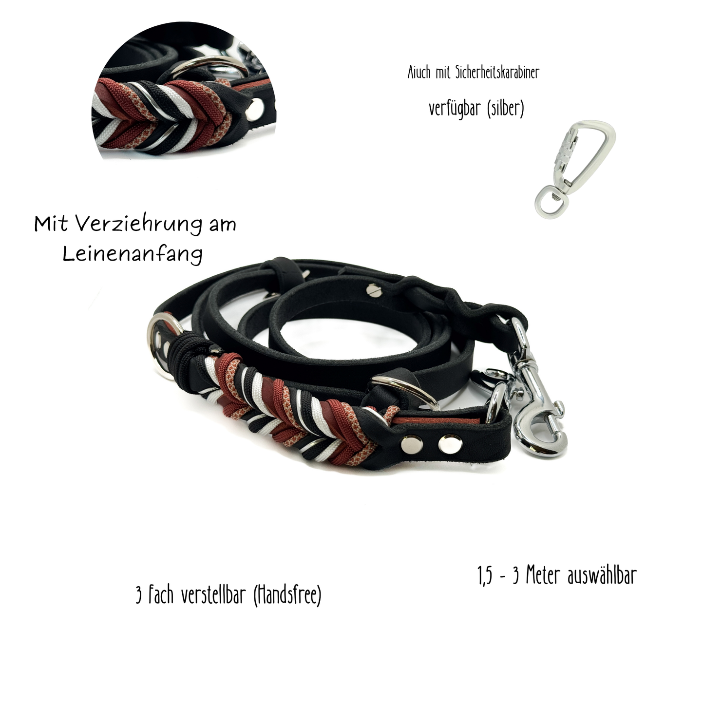 Fettlederleine 1,5- 3m