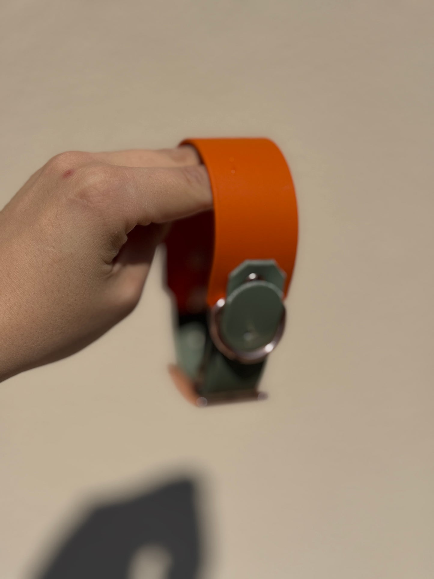 Halsband BioThane® 38mm HU 26-36mm Burnt Orange/Foggy Grün