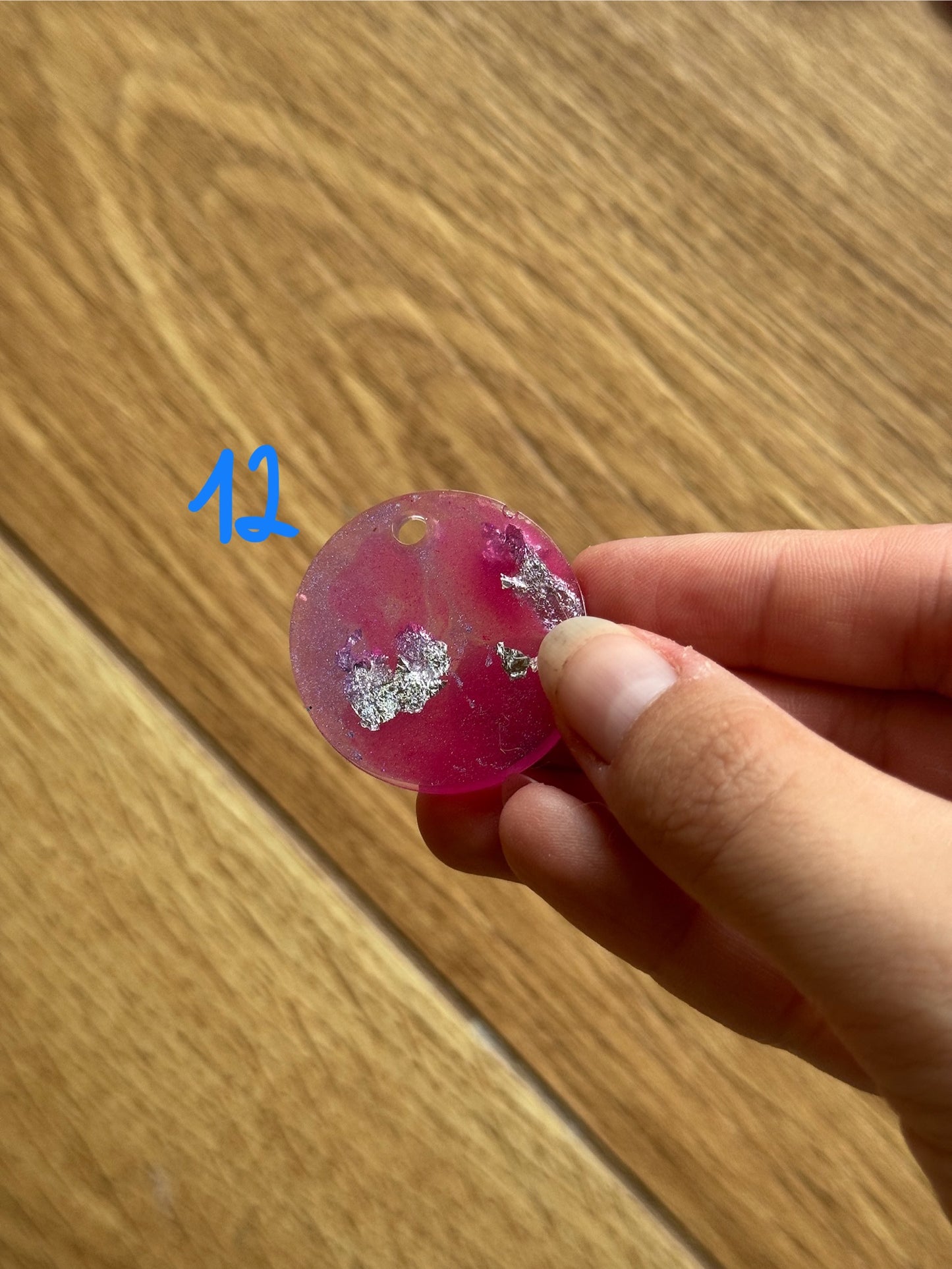 Epoxy Resin Dog Tags - Pink/Silver Series