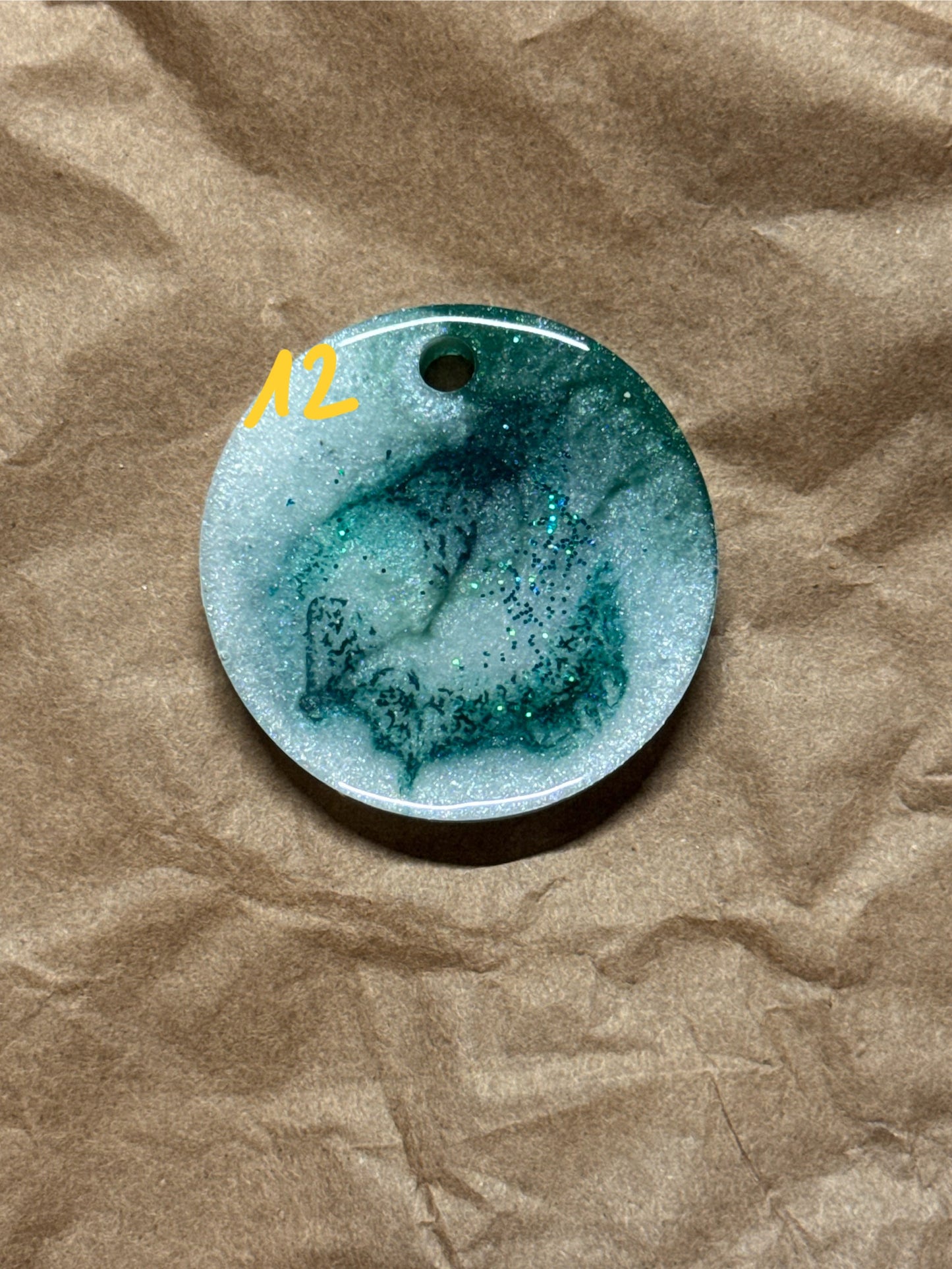 Epoxidharz Hundemarken - Serie Grün/Weiß