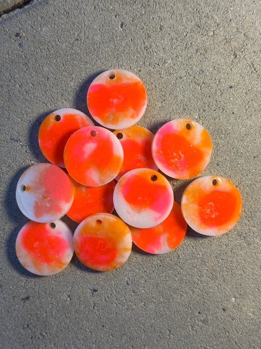 Epoxidharz Hundemarken - Serie Orange/Weiß/Pink