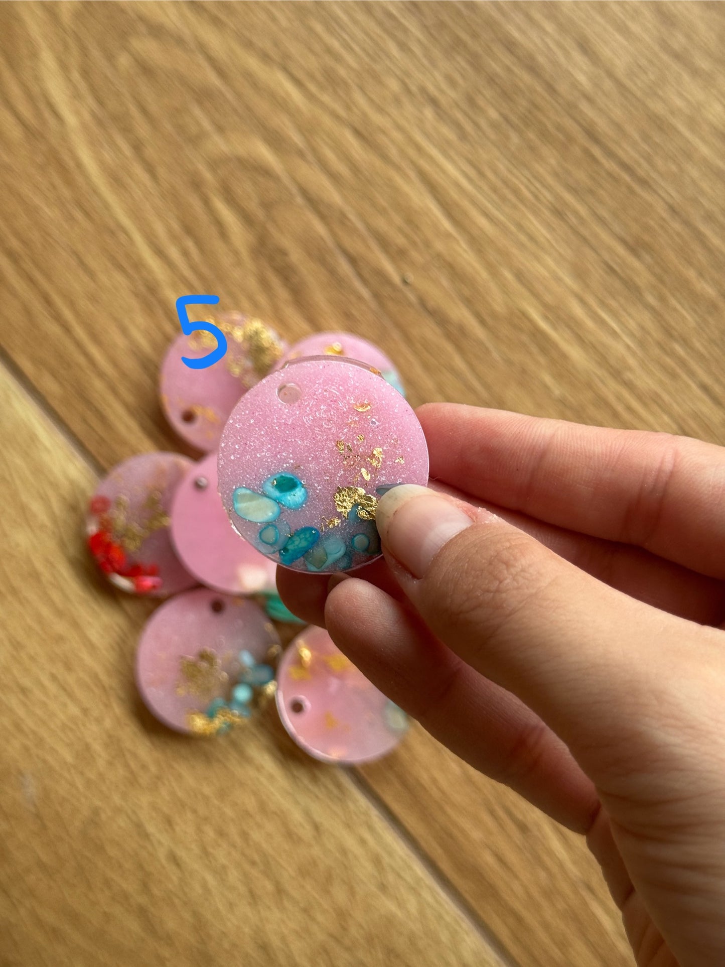 Epoxy Resin Dog Tags - Pink/Stone Series