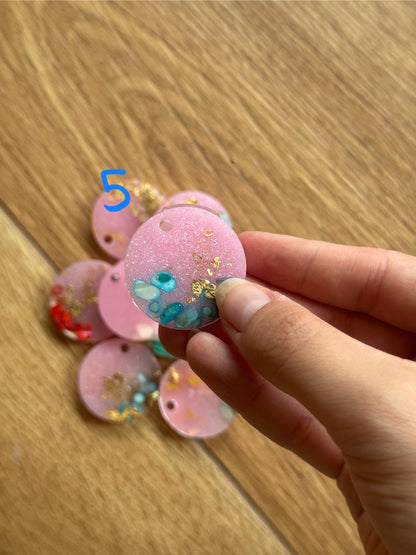 Epoxy Resin Dog Tags - Pink/Stone Series
