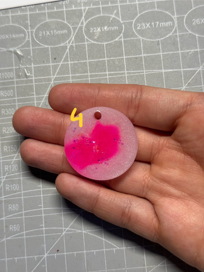 Epoxidharz Hundemarken - Serie Rosa/Weiß