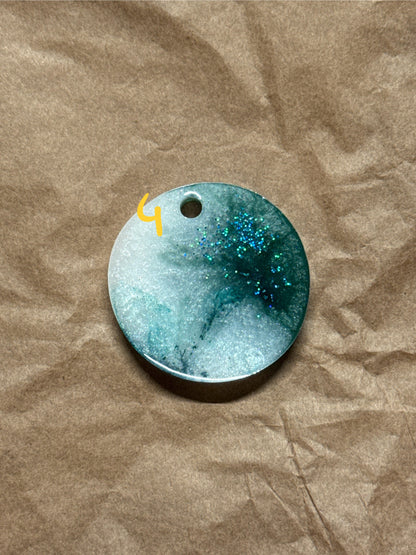 Epoxidharz Hundemarken - Serie Grün/Weiß