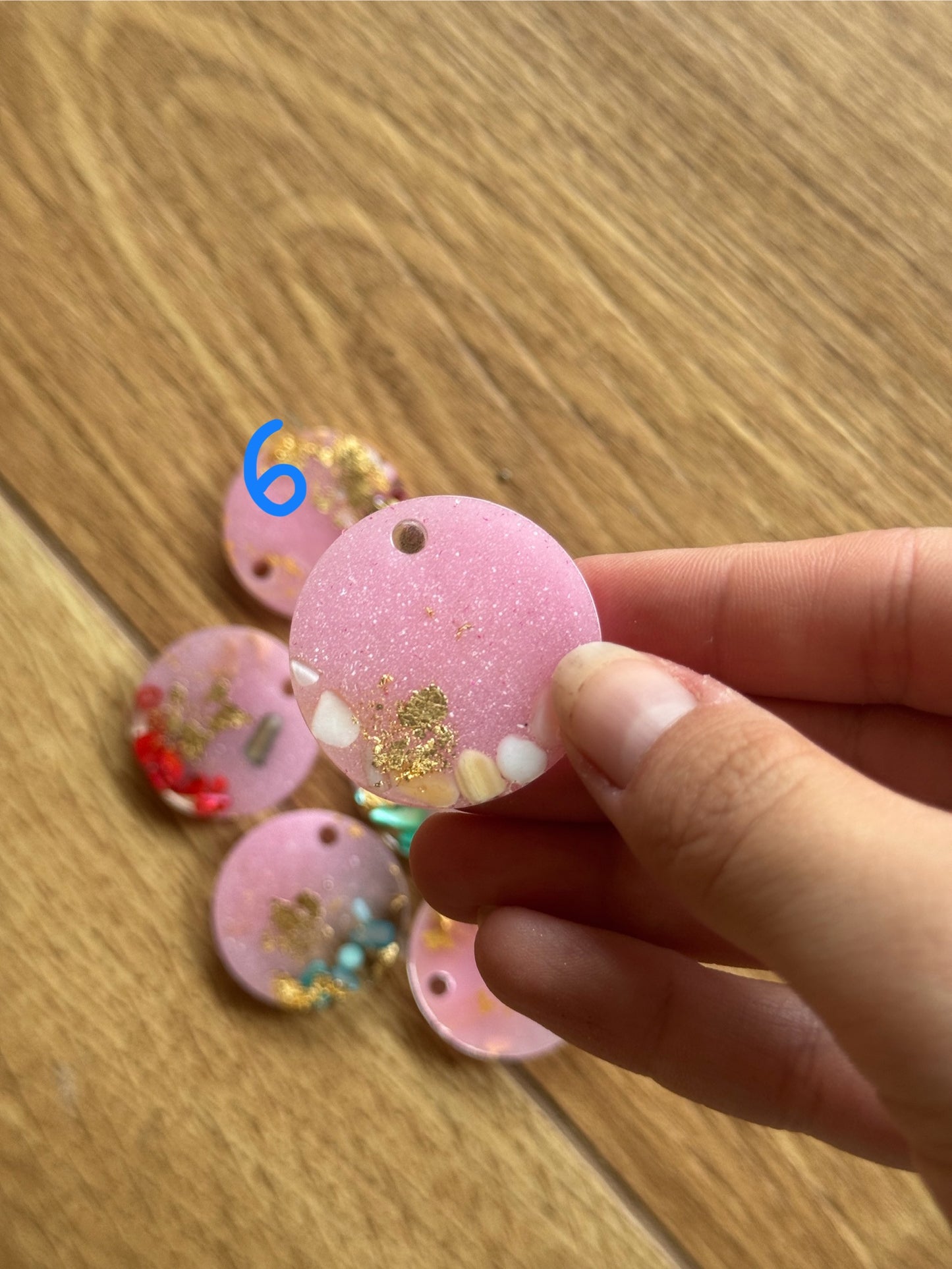 Epoxy Resin Dog Tags - Pink/Stone Series