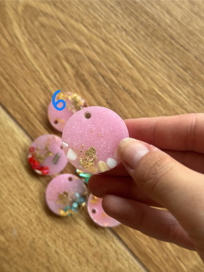 Epoxy Resin Dog Tags - Pink/Stone Series