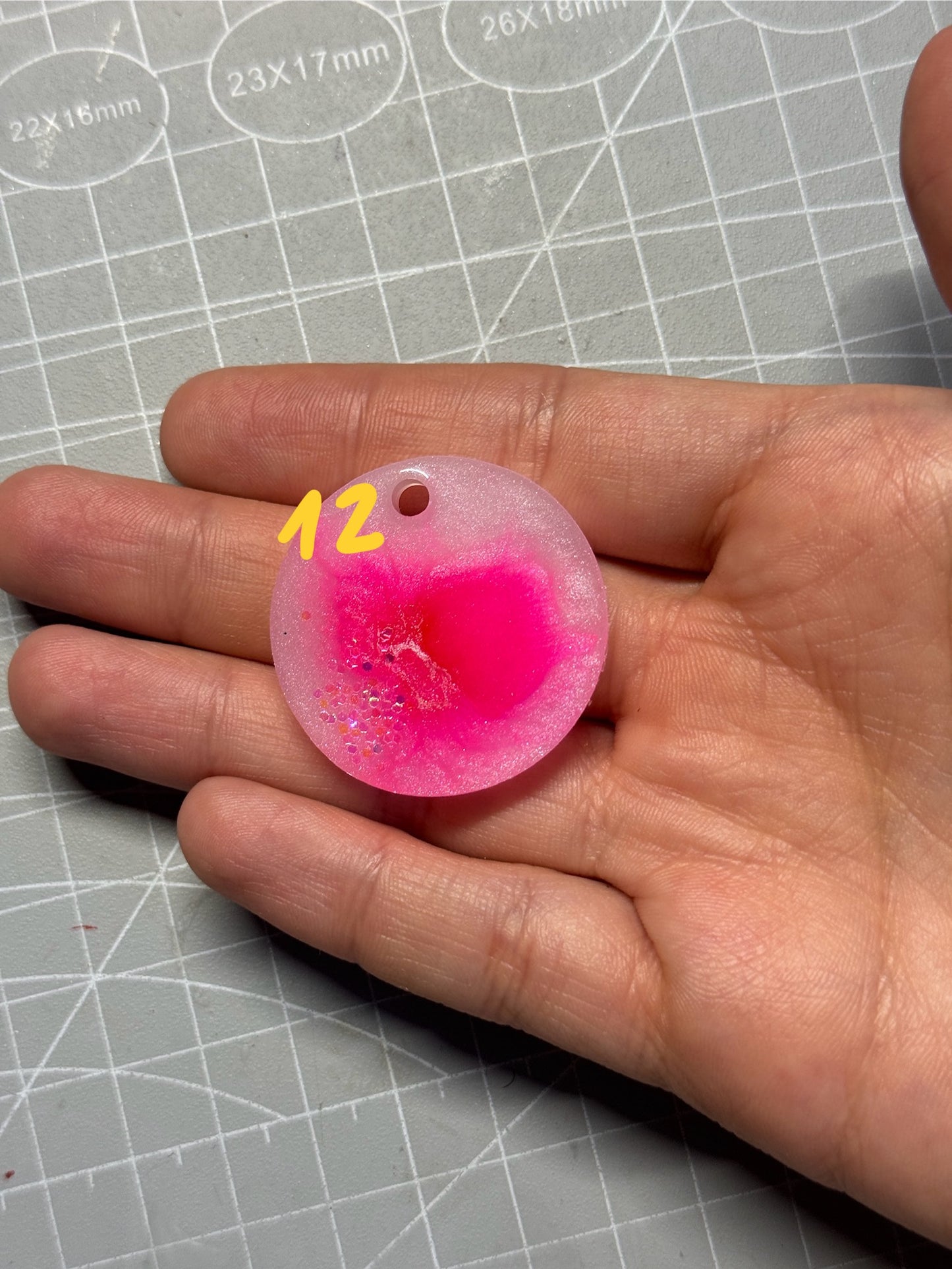 Epoxidharz Hundemarken - Serie Rosa/Weiß