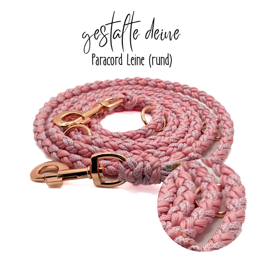 Paracord Hundeleine (rund) 1,5- 3m (4 Farben)