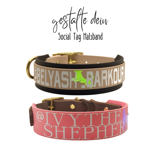 Social Tag Biothane Halsband