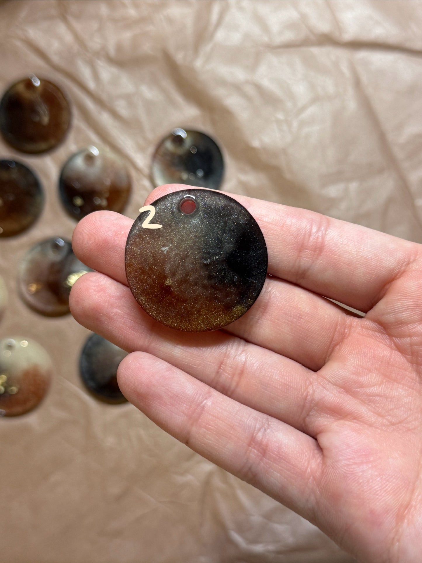 Epoxidharz Hundemarken - Serie Beigebraun