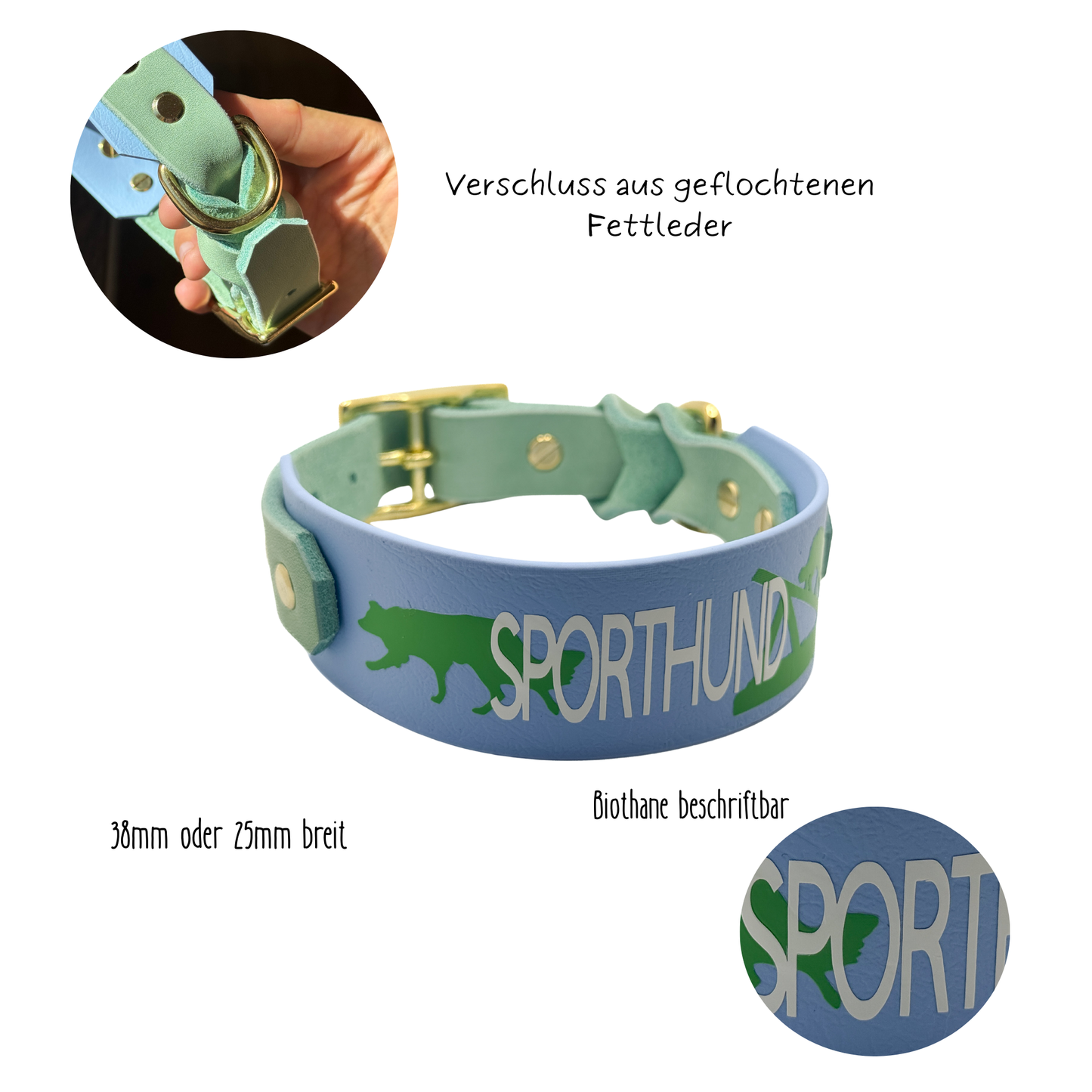 Biothane x Fettleder Halsband