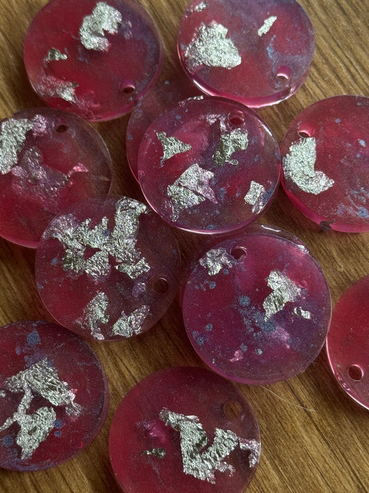 Epoxidharz Hundemarken - Serie Pink/silber