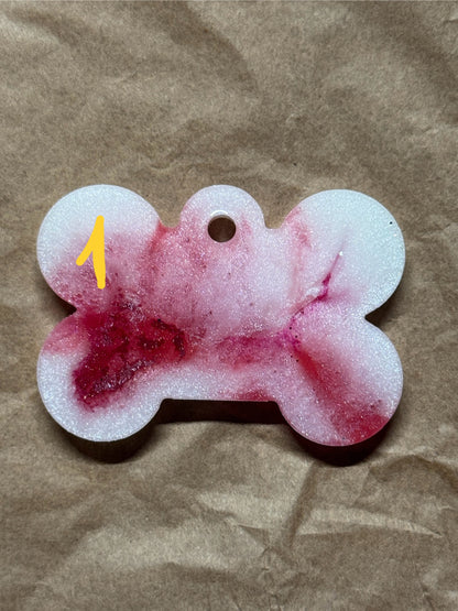 Epoxidharz Hundemarken - Serie Pink/Weiß