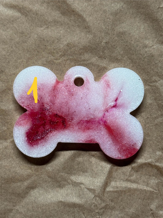 Epoxidharz Hundemarken - Serie Pink/Weiß