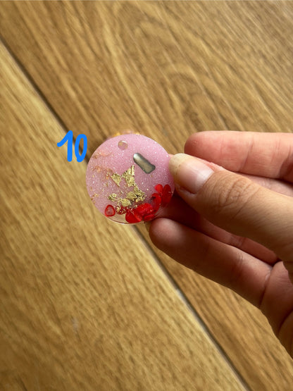 Epoxy Resin Dog Tags - Pink/Stone Series
