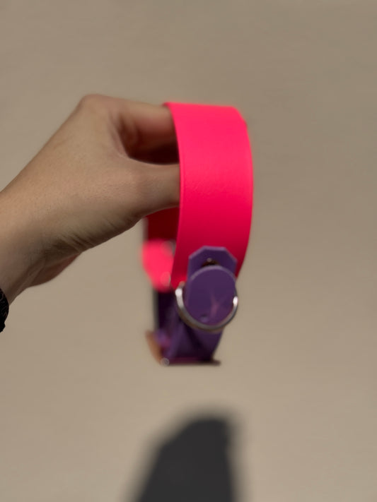 Halsband BioThane® 38mm HU 34-44mm Passion Pink/Amethyst Orchid