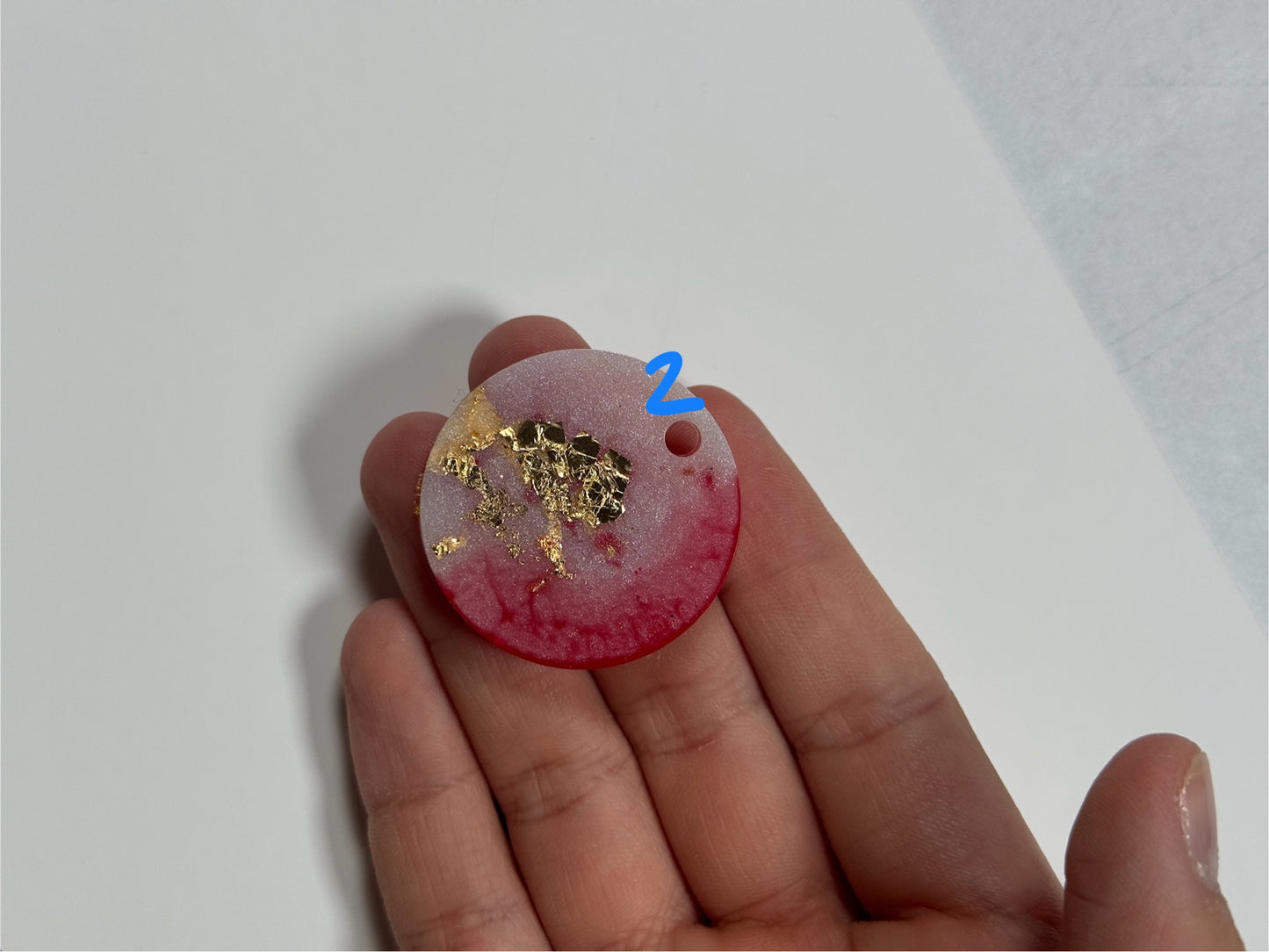 Epoxidharz Hundemarken - Rot/ Weiß