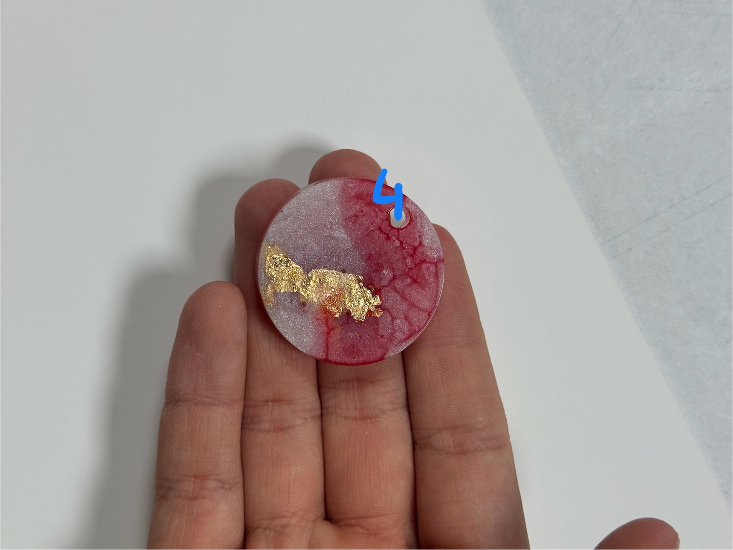 Epoxidharz Hundemarken - Rot/ Weiß