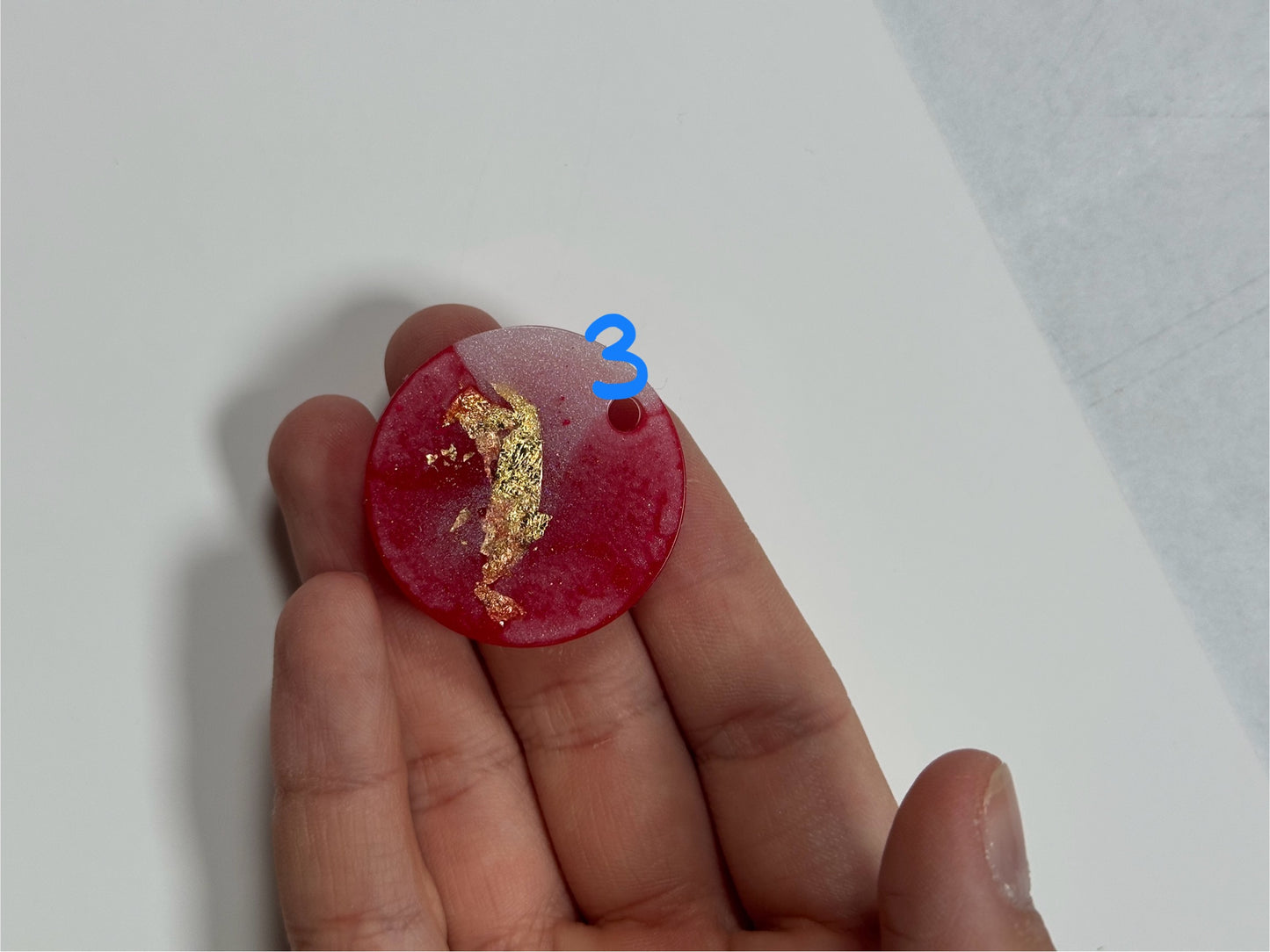 Epoxidharz Hundemarken - Rot/ Weiß