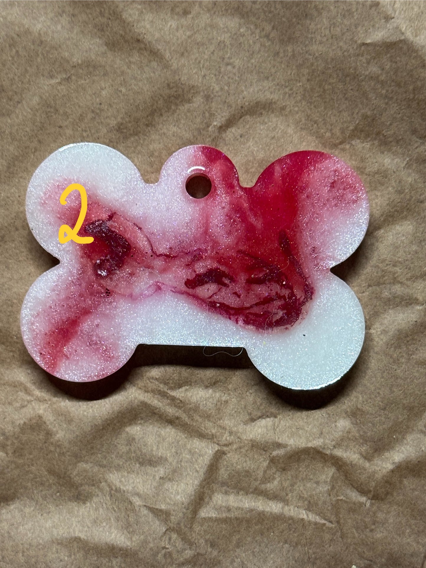 Epoxidharz Hundemarken - Serie Pink/Weiß