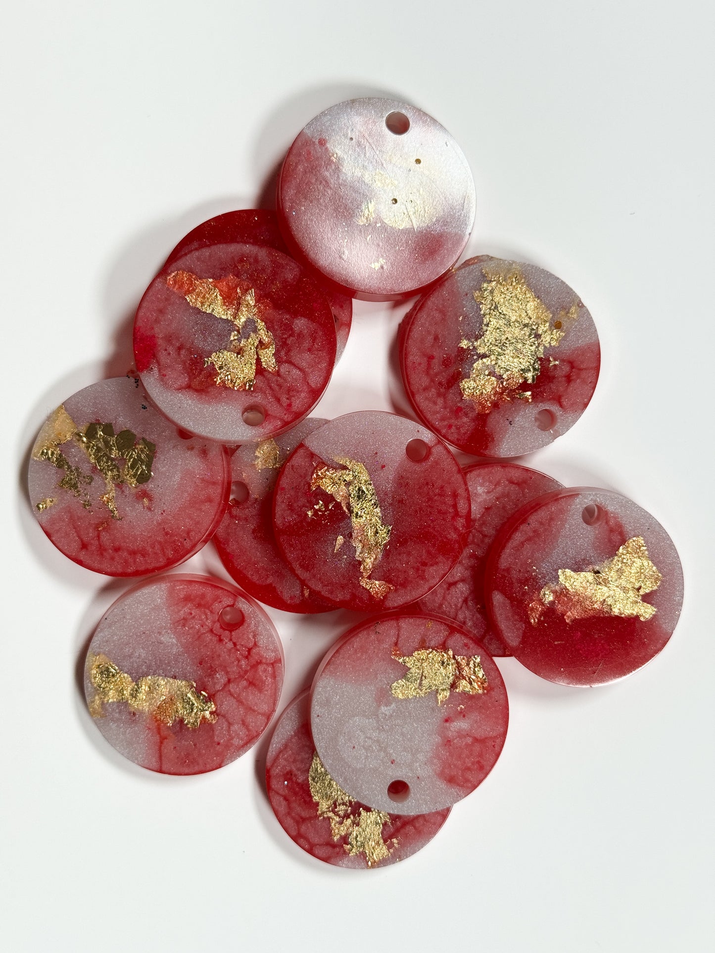 Epoxidharz Hundemarken - Rot/ Weiß