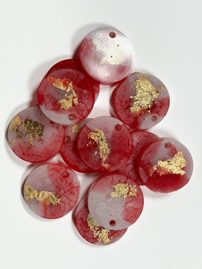 Epoxidharz Hundemarken - Rot/ Weiß