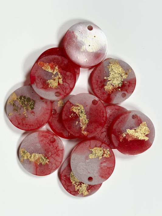 Epoxidharz Hundemarken - Rot/ Weiß