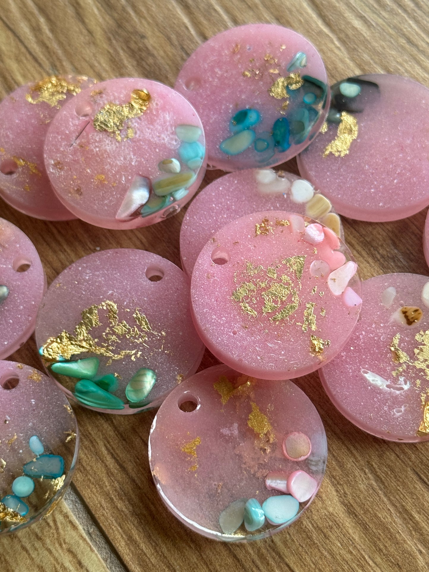 Epoxy Resin Dog Tags - Pink/Stone Series
