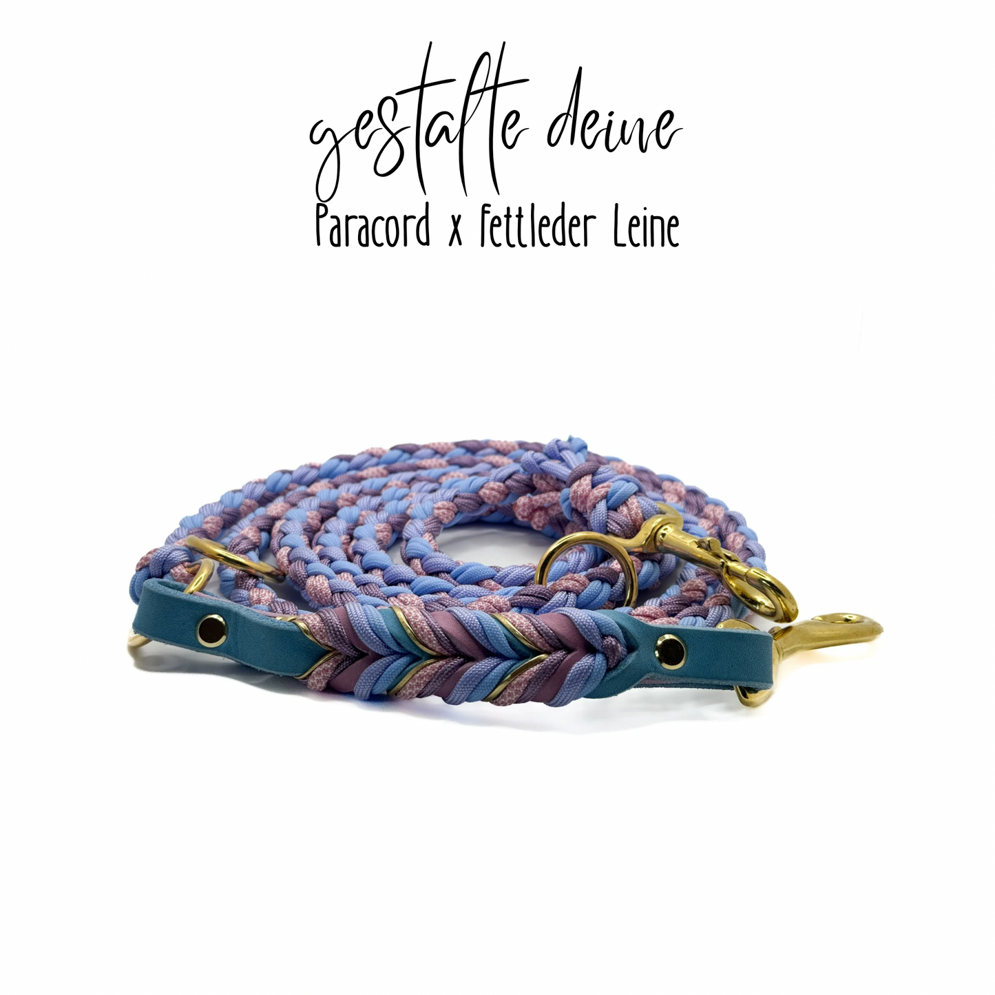 Fettleder x Paracord Leine 1,5- 3m
