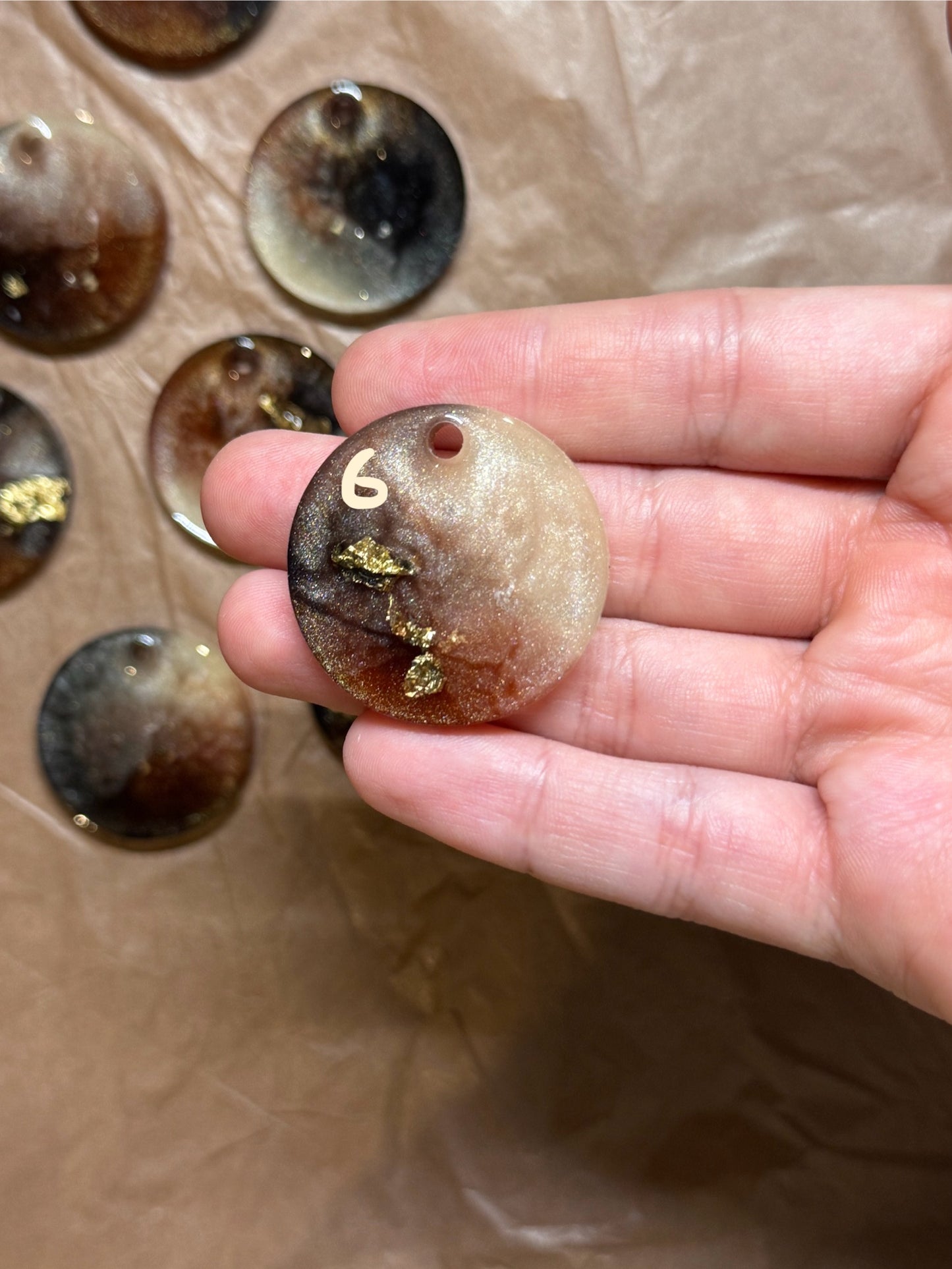 Epoxidharz Hundemarken - Serie Beigebraun