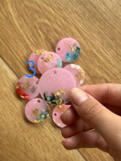 Epoxy Resin Dog Tags - Pink/Stone Series