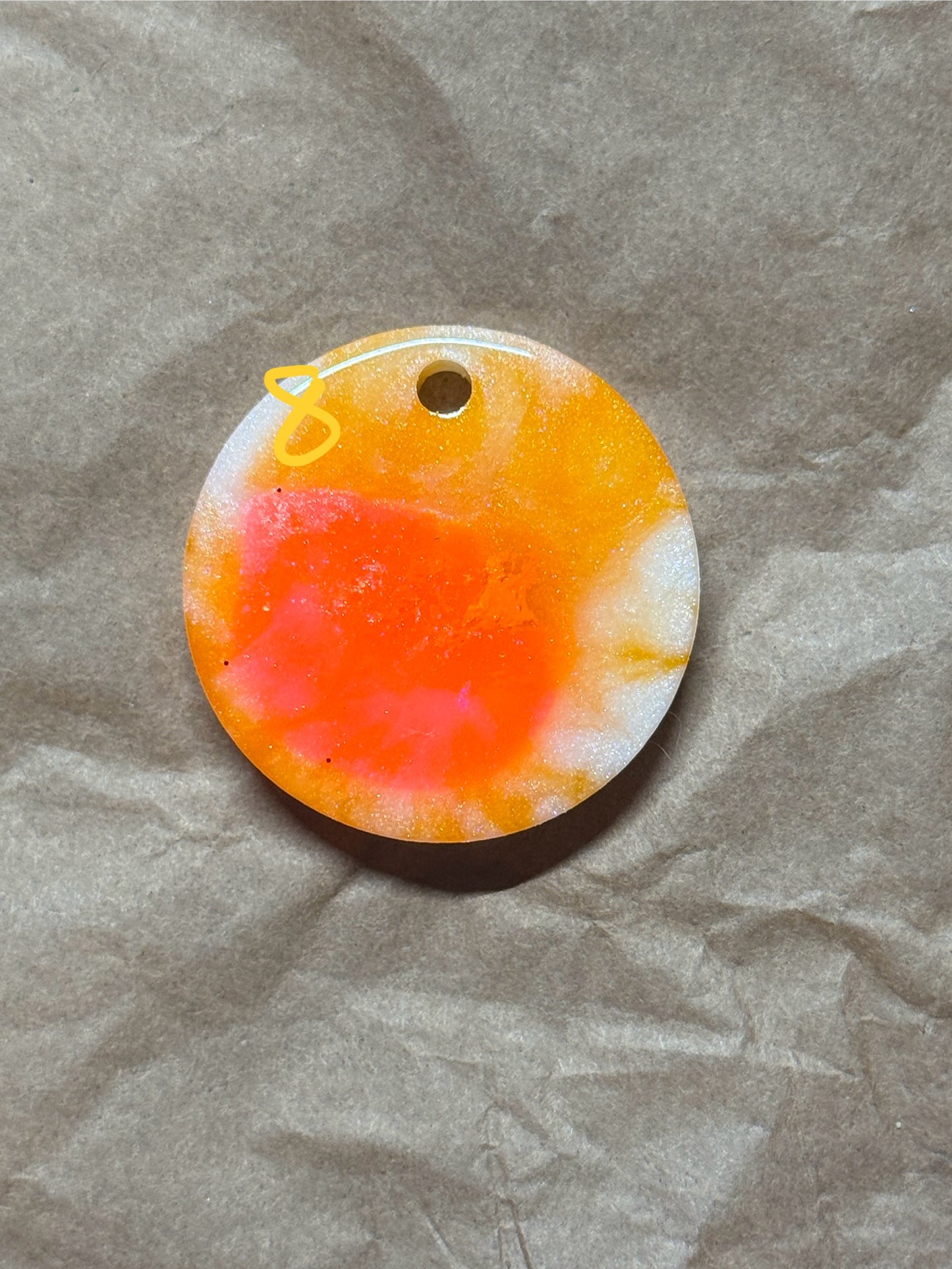 Epoxidharz Hundemarken - Serie Orange/Weiß/Pink