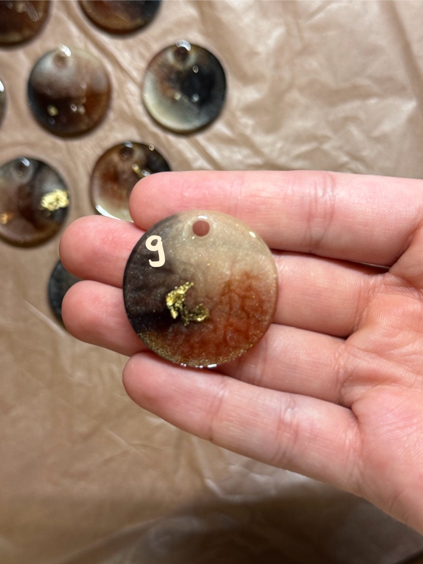 Epoxidharz Hundemarken - Serie Beigebraun