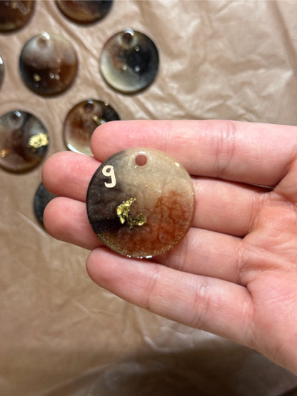 Epoxidharz Hundemarken - Serie Beigebraun