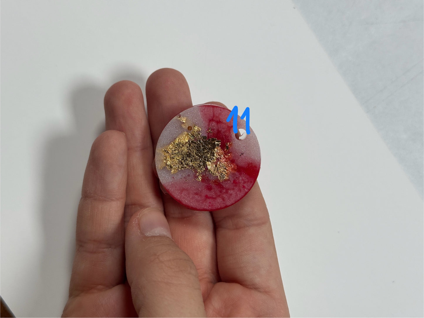 Epoxidharz Hundemarken - Rot/ Weiß