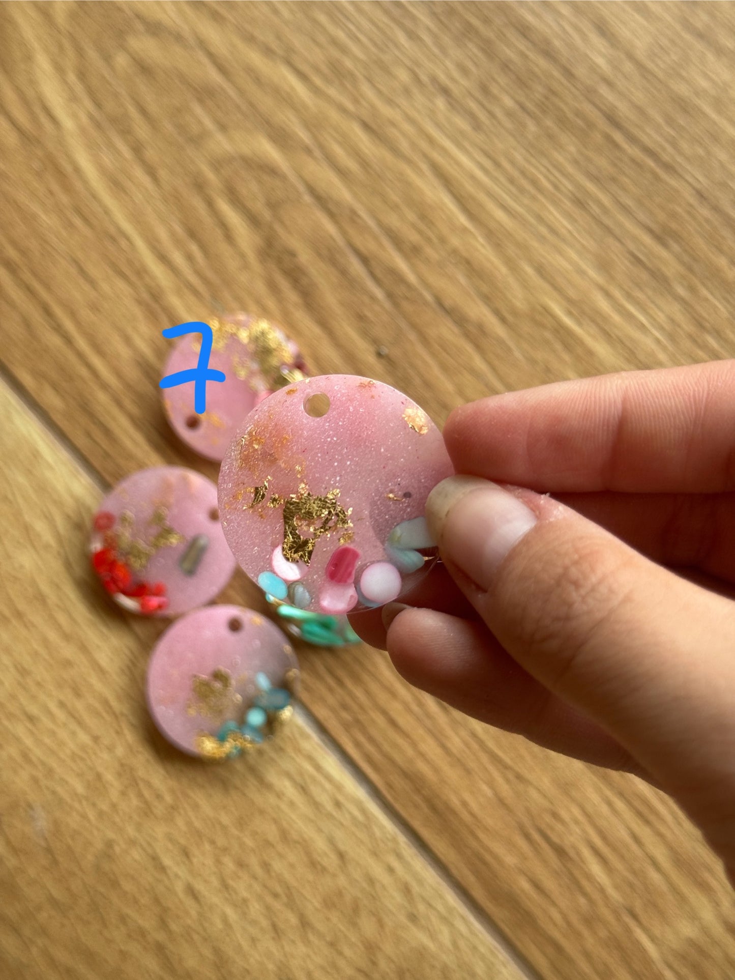 Epoxy Resin Dog Tags - Pink/Stone Series