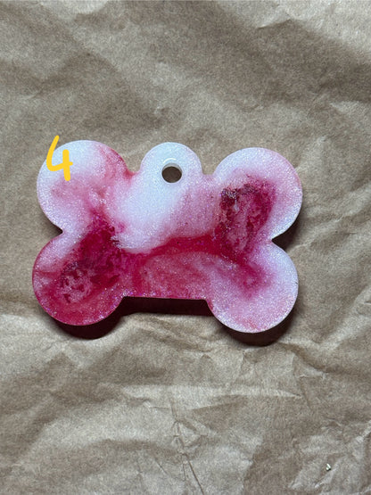 Epoxidharz Hundemarken - Serie Pink/Weiß