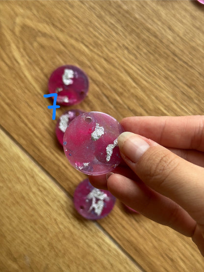 Epoxy Resin Dog Tags - Pink/Silver Series