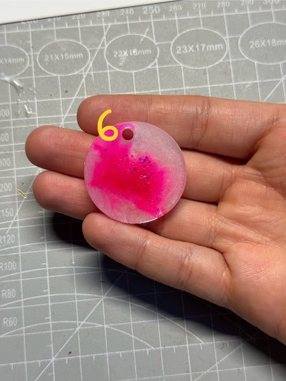 Epoxidharz Hundemarken - Serie Rosa/Weiß