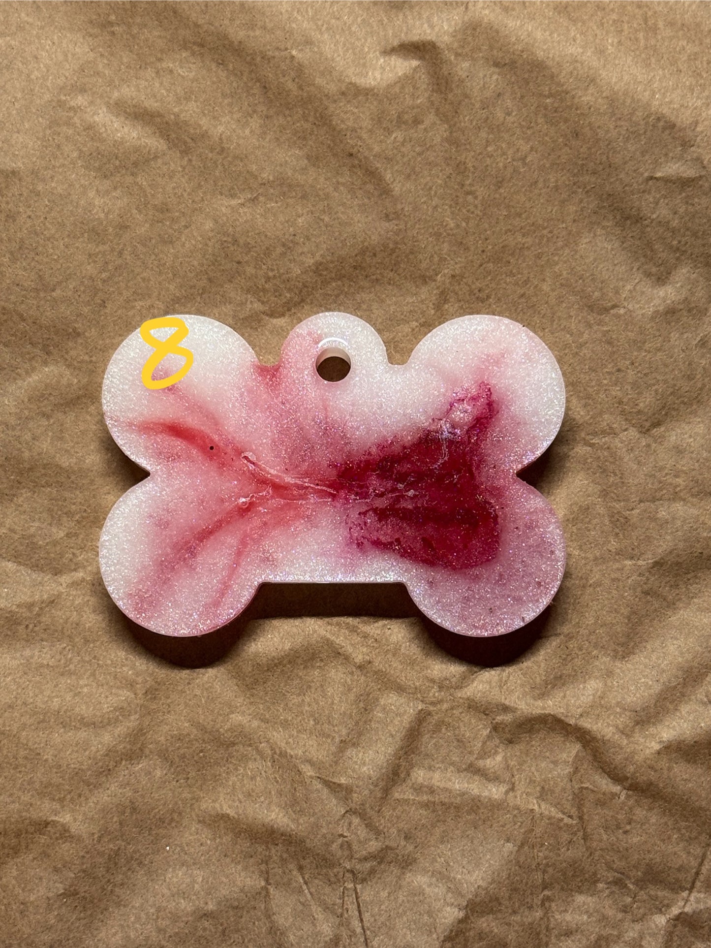 Epoxidharz Hundemarken - Serie Pink/Weiß