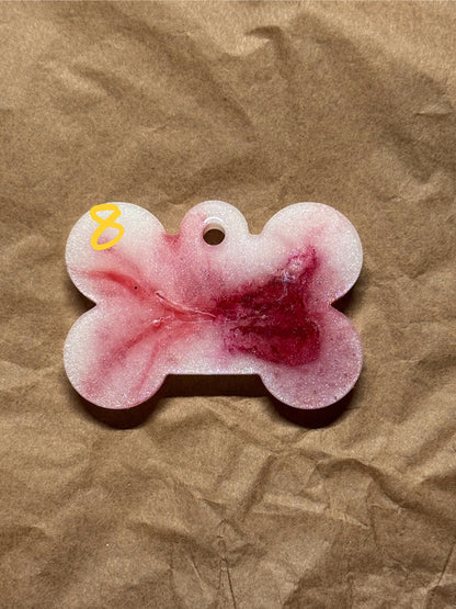 Epoxidharz Hundemarken - Serie Pink/Weiß