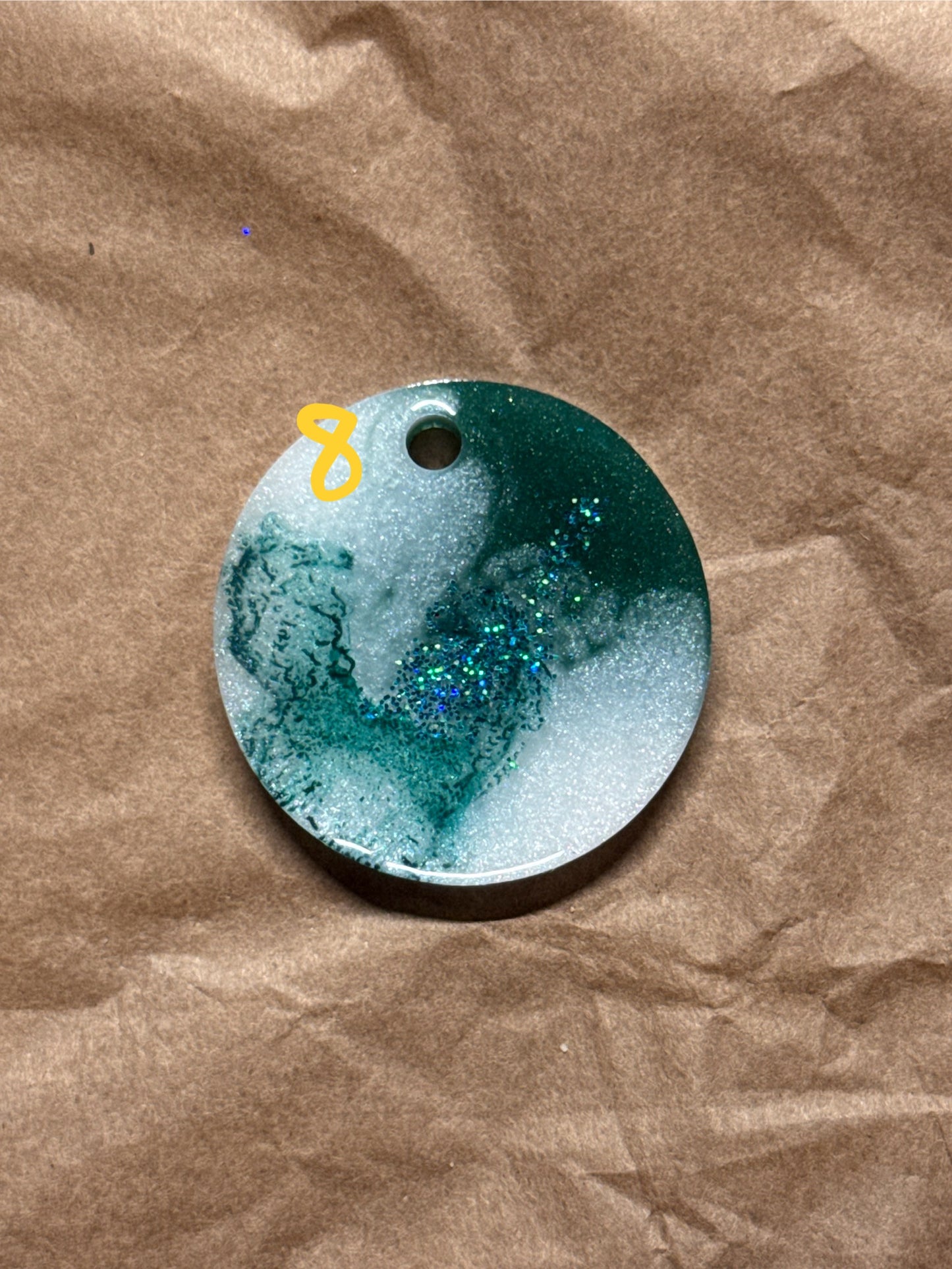 Epoxidharz Hundemarken - Serie Grün/Weiß