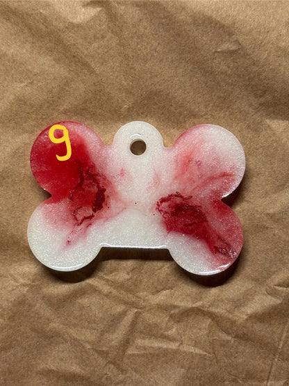 Epoxidharz Hundemarken - Serie Pink/Weiß