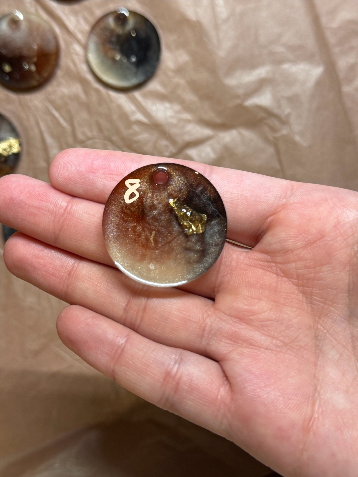 Epoxidharz Hundemarken - Serie Beigebraun