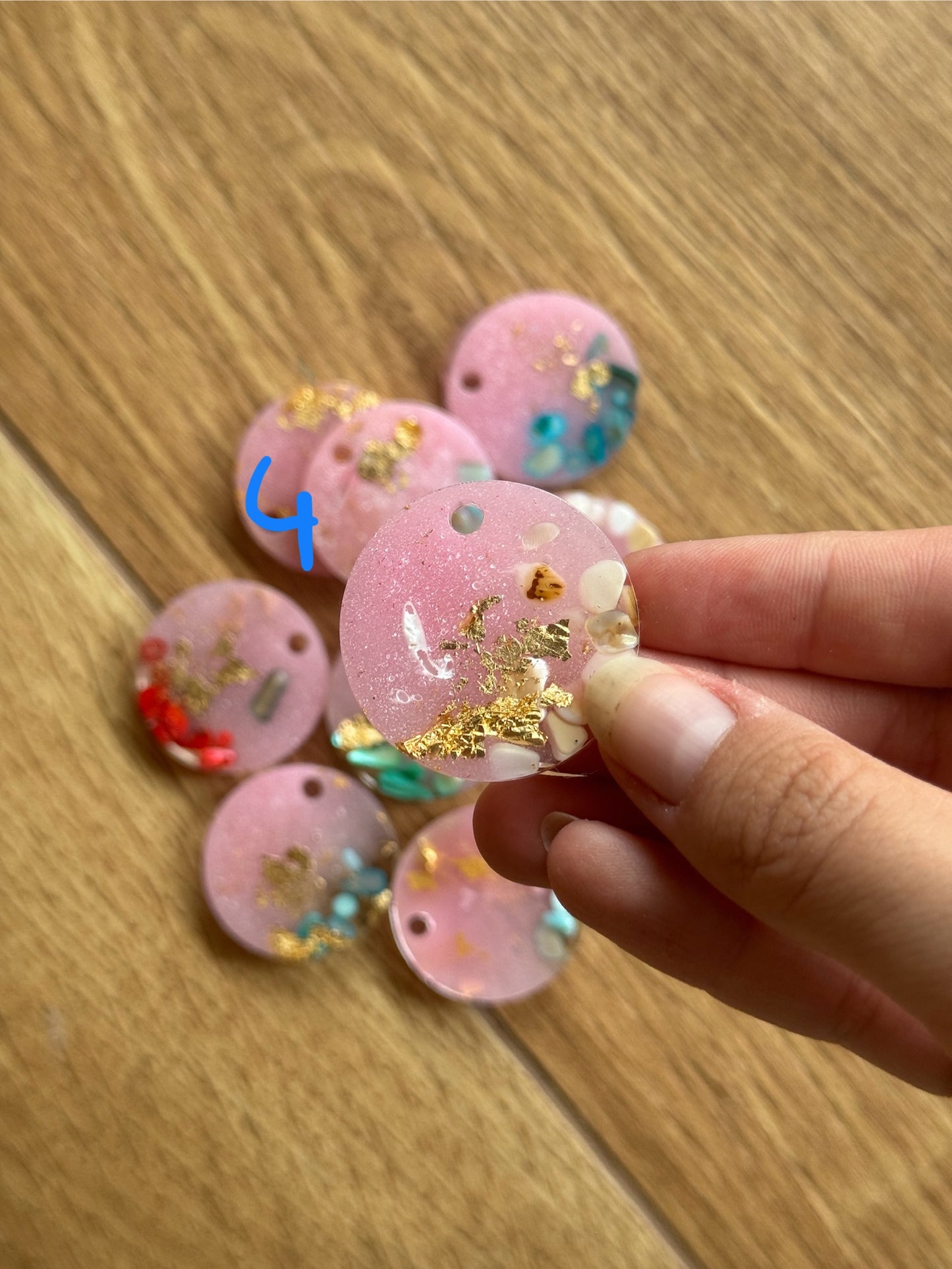 Epoxy Resin Dog Tags - Pink/Stone Series