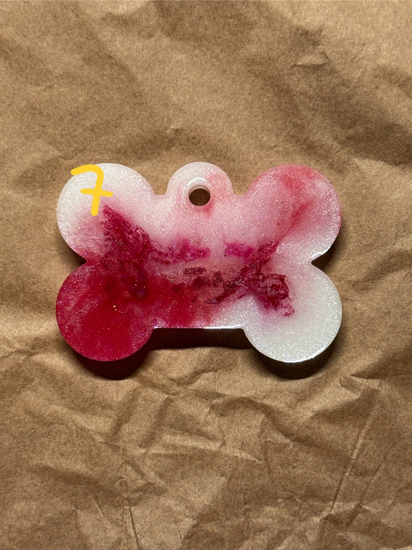 Epoxidharz Hundemarken - Serie Pink/Weiß