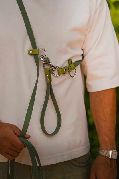 Handsfree (Schlepp)Leine mit abnehmbaren Kurzführer (1 - 10 Meter / BioThane® /KONFIGURATOR