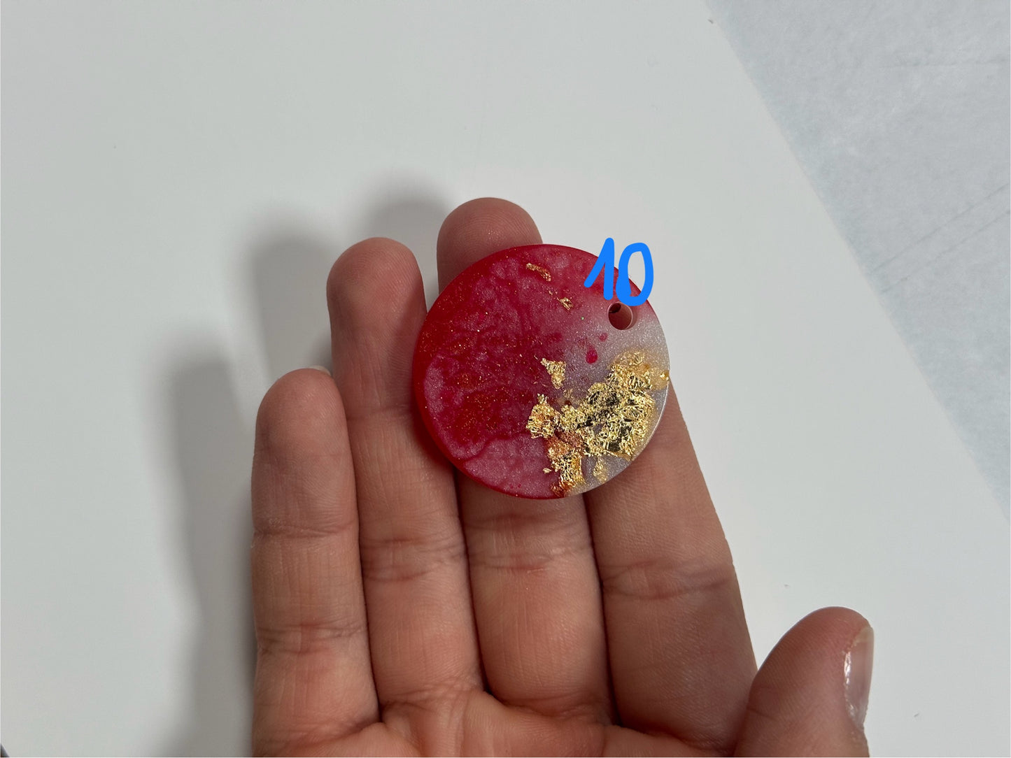 Epoxidharz Hundemarken - Rot/ Weiß